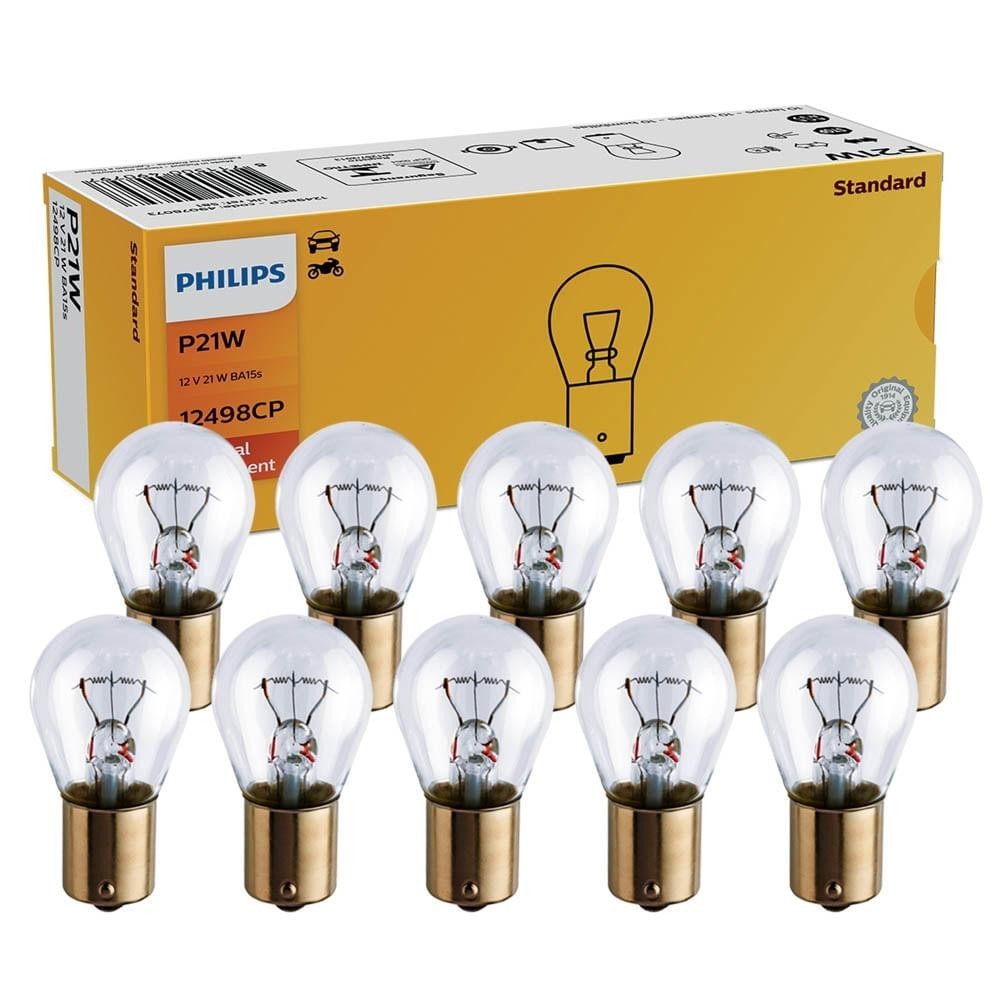 Kit 10 Lâmpada Philips Standart 21w 12v Ba15s 1141 Universal em Oferta na Shopee