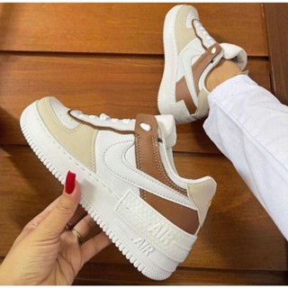 PROMOÇÃO TÊNIS AIR F SHADOOW 1 CASUAL BRANCO/ROSA/LILÁS/CARAMELO/ MODA BLOGUEIRA LANÇAMENTO 4.1 V sv2-96pl