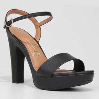 Sandália Meia Pata Vizzano Salto Grosso Alto Feminina - Preto em Oferta na Shopee