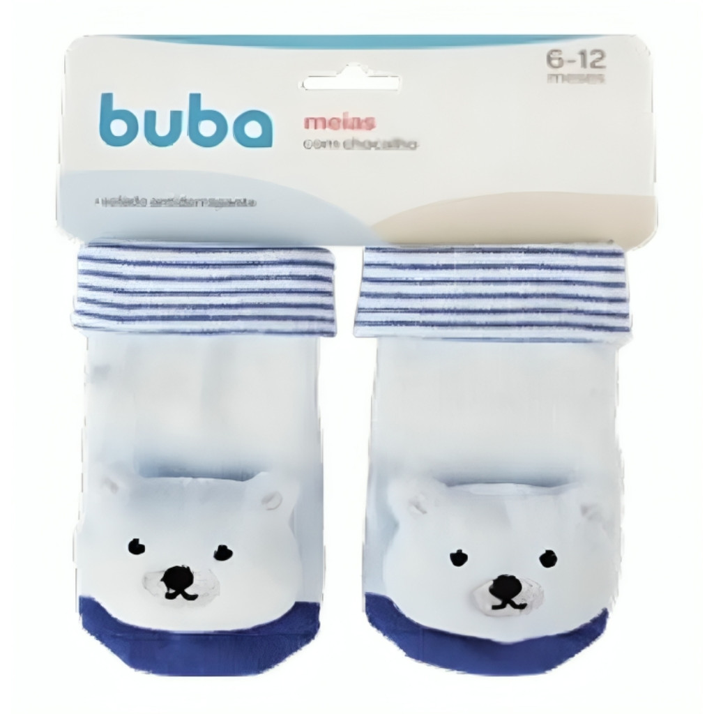 Meias Antiderrapante Com Chocalho Urso 14485 Buba em Oferta na Shopee