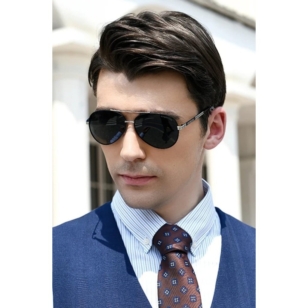 Óculos de Sol Masculino, Estilo Aviador Proteção UV 400, KINGSEVEN.