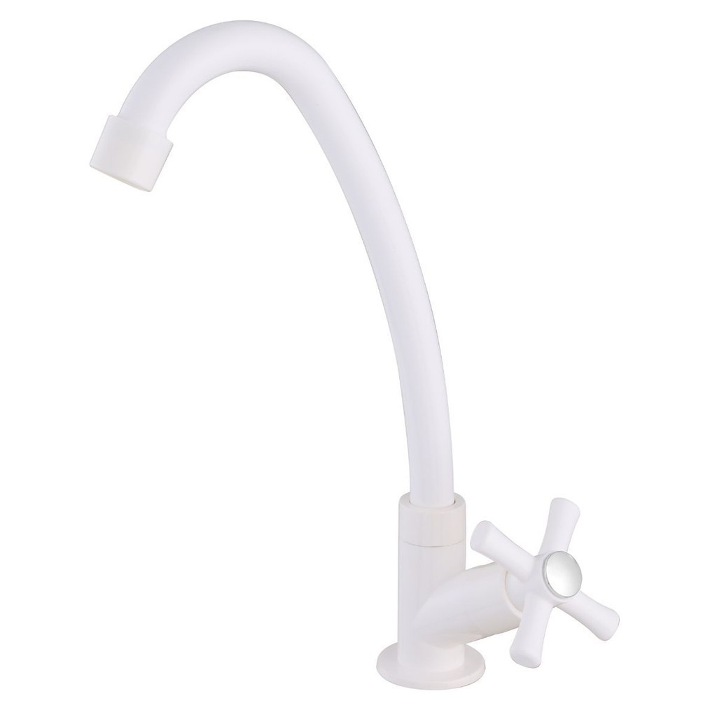 Torneira Para Cozinha 1067 De Bancada B Alta 1/4 Volta Na Cor Branca C31 em Oferta na Shopee