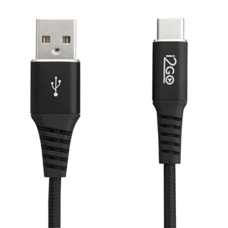 Cabo USB-C i2GO 2m 3a Nylon Trançado Preto em Oferta na Shopee