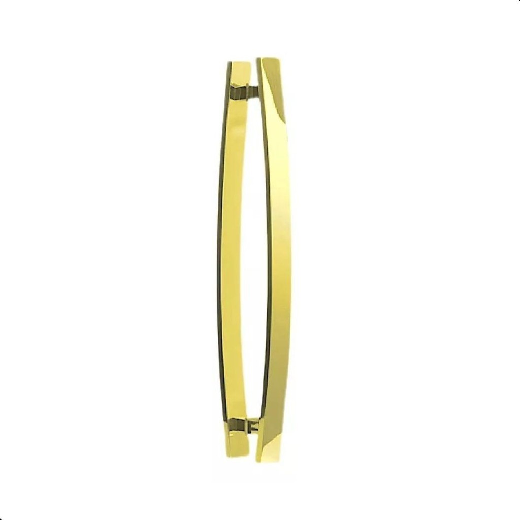 Puxador Porta Pivotante Inox Dourado Curvo Italy - 40 Cm