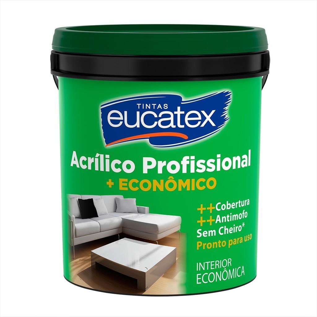 Tinta Acrílica Antimofo Eucatex Interno Branco 18 Litros