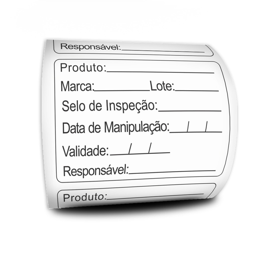 Etiquetas Prazo de Validade - BOPP -   6 Linhas de Preenchimento - 1 Milheiro