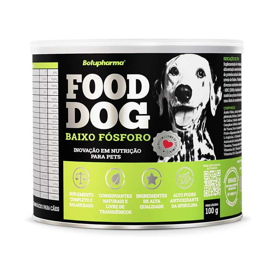 Food Dog Baixo Fósforo Suplemento Cães Botupharma 100g