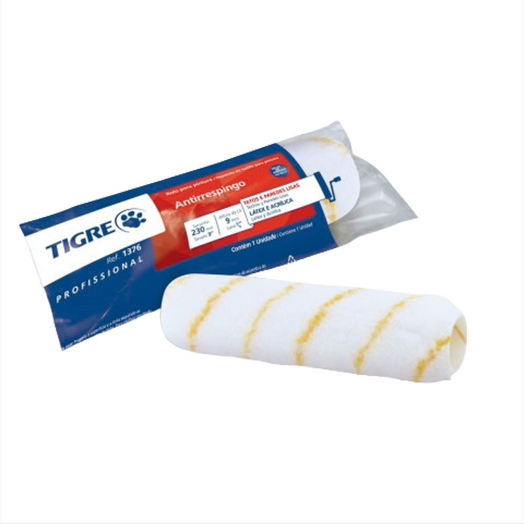 Rolo Antirrespingo Pintura Uniforme E Econômica Tigre - 3 Un