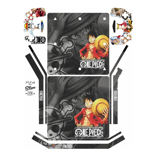 Adesivo Skin Playstation Ps4 Slim + Controles One Piece