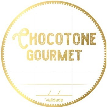 Adesivo "Chocotone Gourmet" - Ref.2048 - Hot Stamping - 50 unidades - Stickr - Rizzo