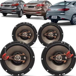 Kit Alto Falantes Dianteiros e Traseiros Hyundai HB20S 2012 até 2022 - Hurricane Platino 640w