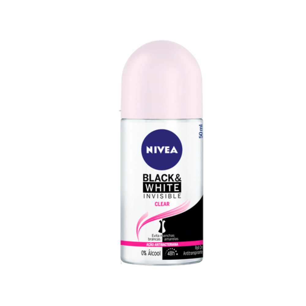 Desodorante Antitranspirante Roll-On Nivea Invisible Black White Clear Feminino Com 50Ml -
