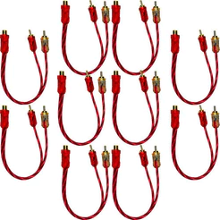 KIT 10 CABO Y RCA CRISTAL MATTE 2M 1F E-TECH INJETADO PARA SOM AUTOMOTIVO