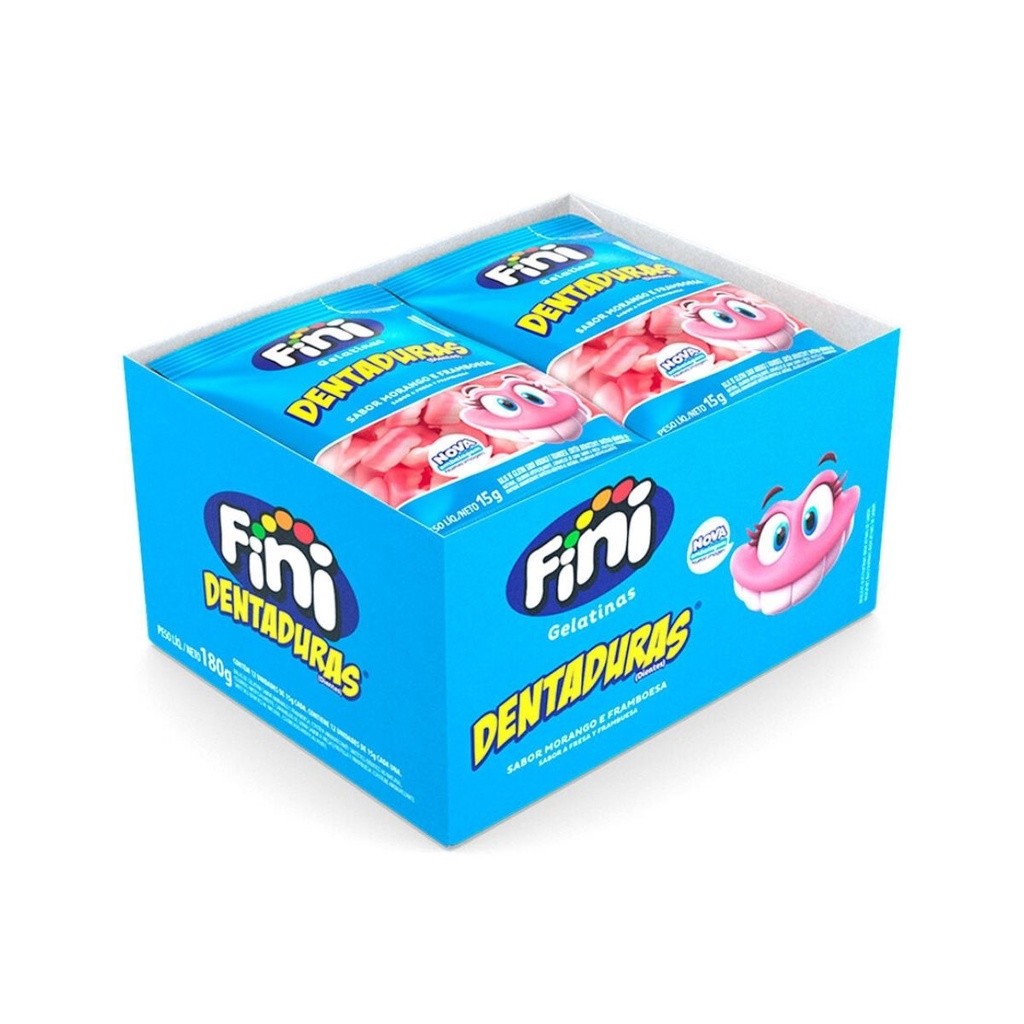 Mini Gelatinas Fini Dentaduras Docinhas - Caixa c/12