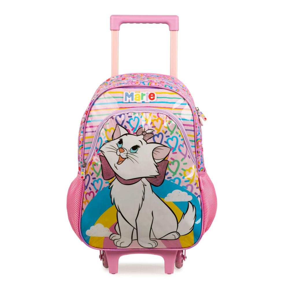 Mochila de Rodinha Infantil Feminina Gatinha Marie Rosa em Oferta na Shopee