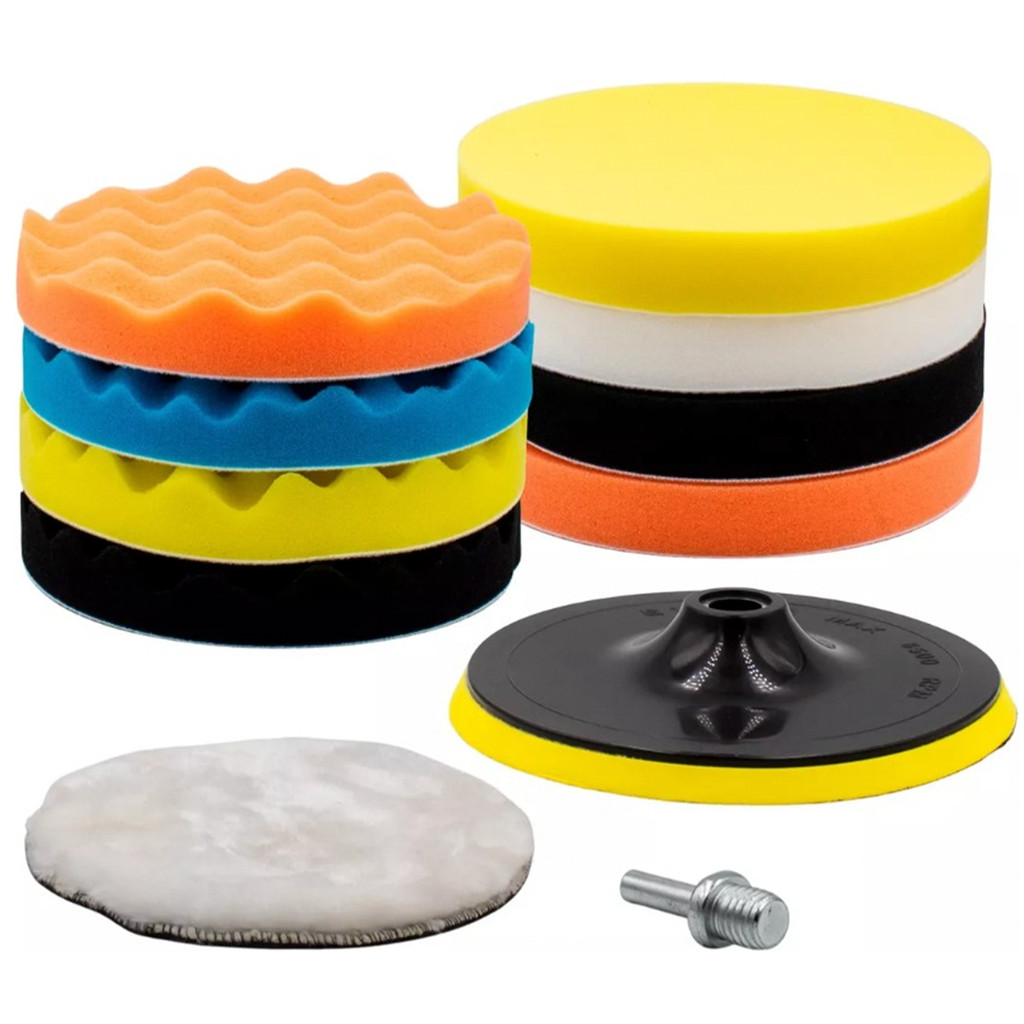 Kit De Boinas Esponjas Profissional 11pç 5pol P/ Polimento em Oferta na Shopee