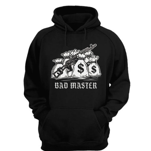 Casaco Canguru Flanelado Bad Master Ostentação Dinheiro Streetwear Estilo de Rua Moletom Inverno