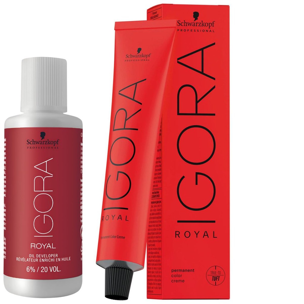 COLORAÇÃO IGORA ROYAL 60ML + OX LOÇÃO ATIVADORA SCHWARZKOPF IGORA ROYAL 60ML - 20 VOLUMES