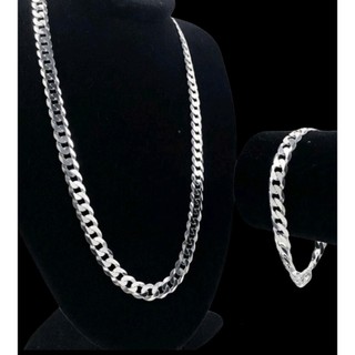 Kit Corrente + Pulseira Grossa Banhada a prata 925 RN05