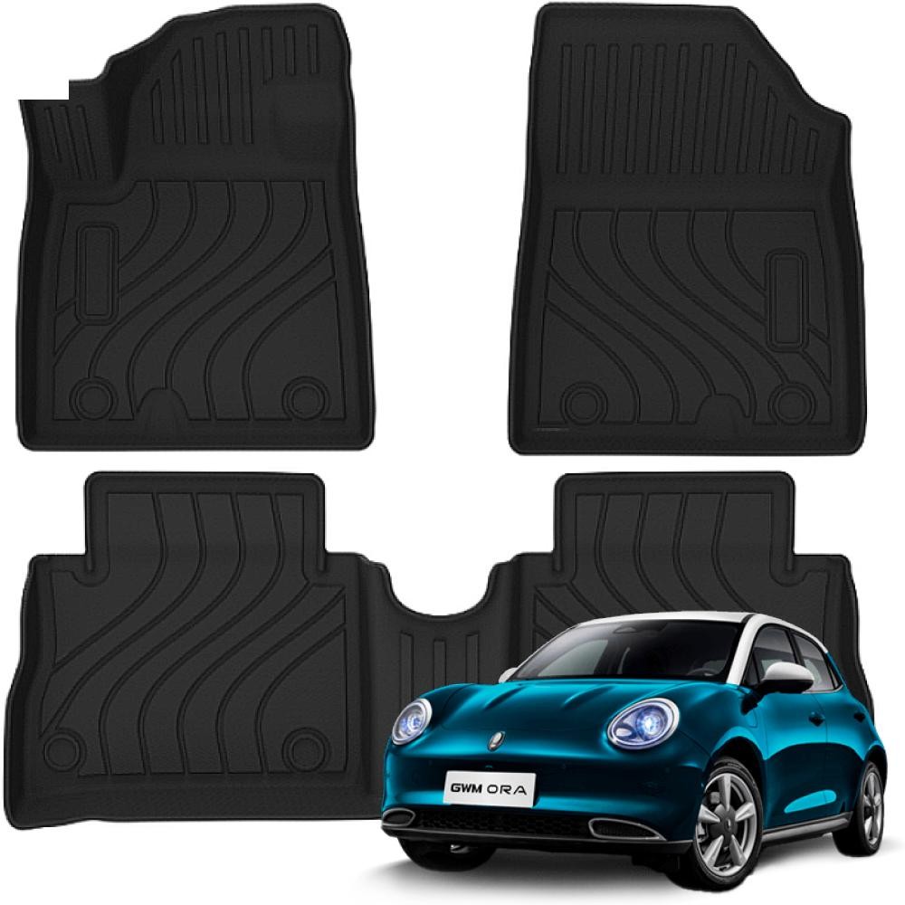 Kit 3 Peças Tapete Automotivo Original Para Carro GWM Ora Impermeável Bandeja De Borracha