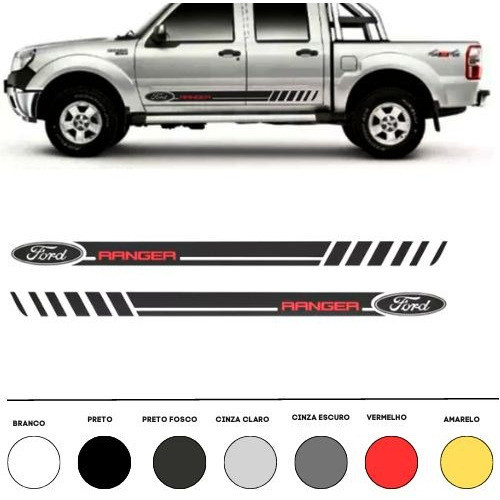 Adesivo Faixa Lateral Compatível Com A Camionete Ford Ranger