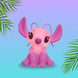 Luminária Abajur De Mesa Angel Stitch Rosa Disney Usare Menina 3D Infantil em Oferta na Shopee