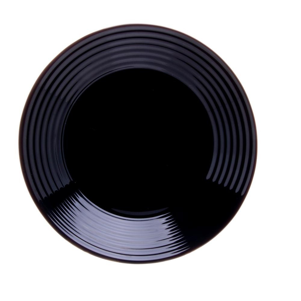 Prato Fundo Lyor Harena Black de Vidro Opalino 23cm