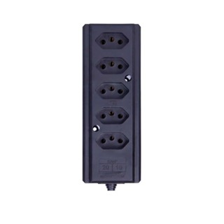 Tomada Barra 2P+T 10 20A Quintupla Régua 5 Tomadas Para Extensão Elétrica Plug Bivolt 110V 220V Reforçada Preta em Oferta na Shopee