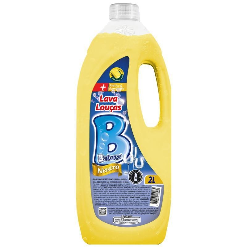 Detergente Lava Louças Eficiente Neutro 2 Litros Barbarex em Oferta na Shopee
