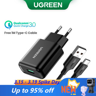 Carregador Rápido USB Ugreen 3.0 QC 18W QC3.0 De Parede De Telefone Celular Para Samsung s10 Huawei Xiaomi iPhone