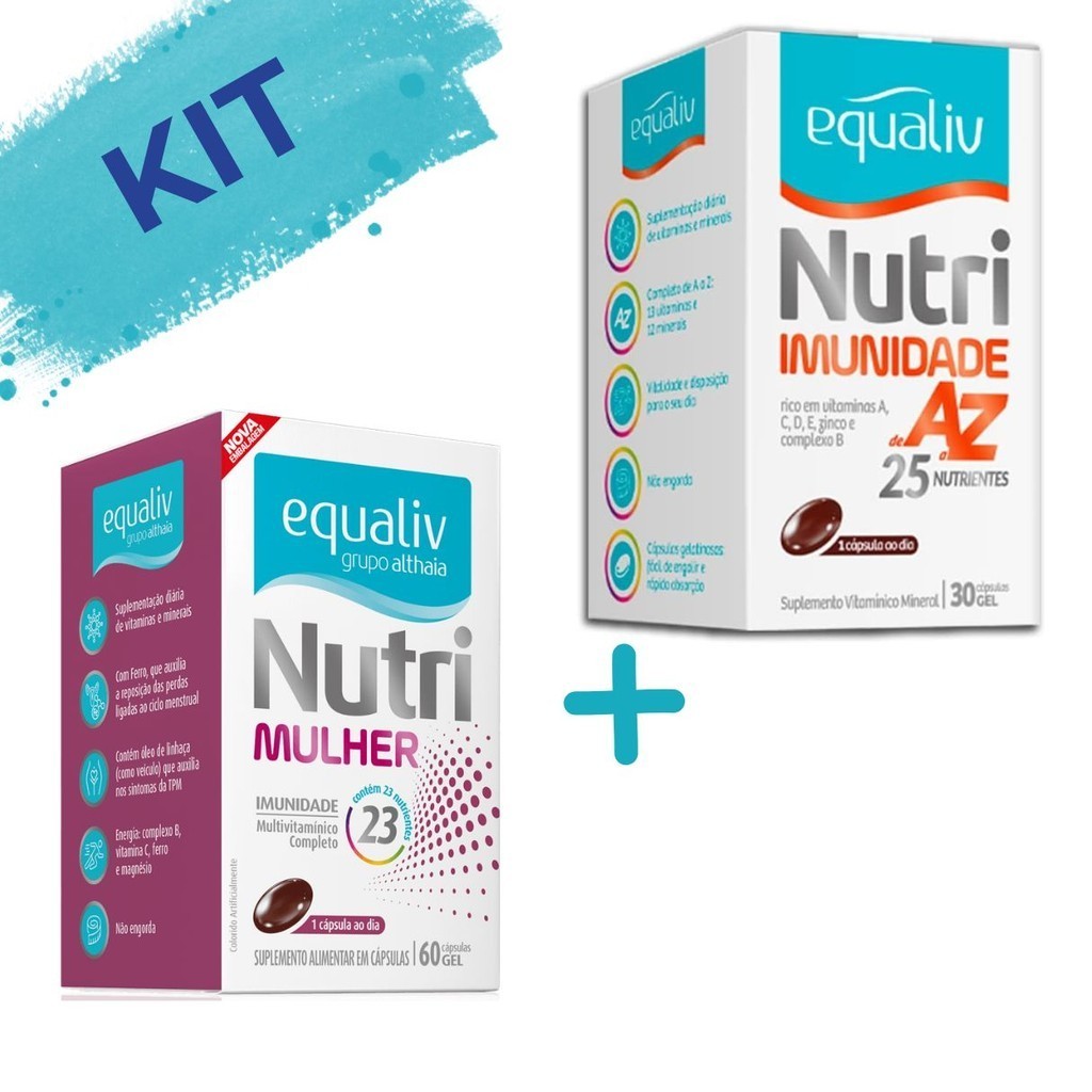 Kit Nutri Imunidade 30 Cápsulas + Nutri Mulher 60 Cápsulas