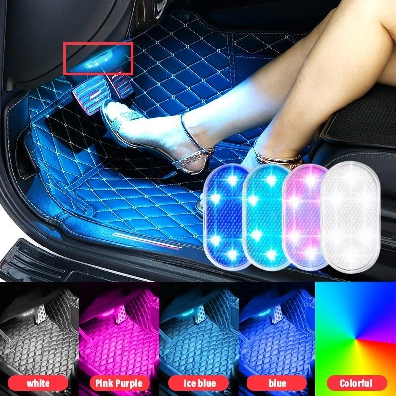 Interior Do Carro LED Sensor Luz USB Recarregável Interruptor De Toque Lâmpada Ambiente Sem Fio