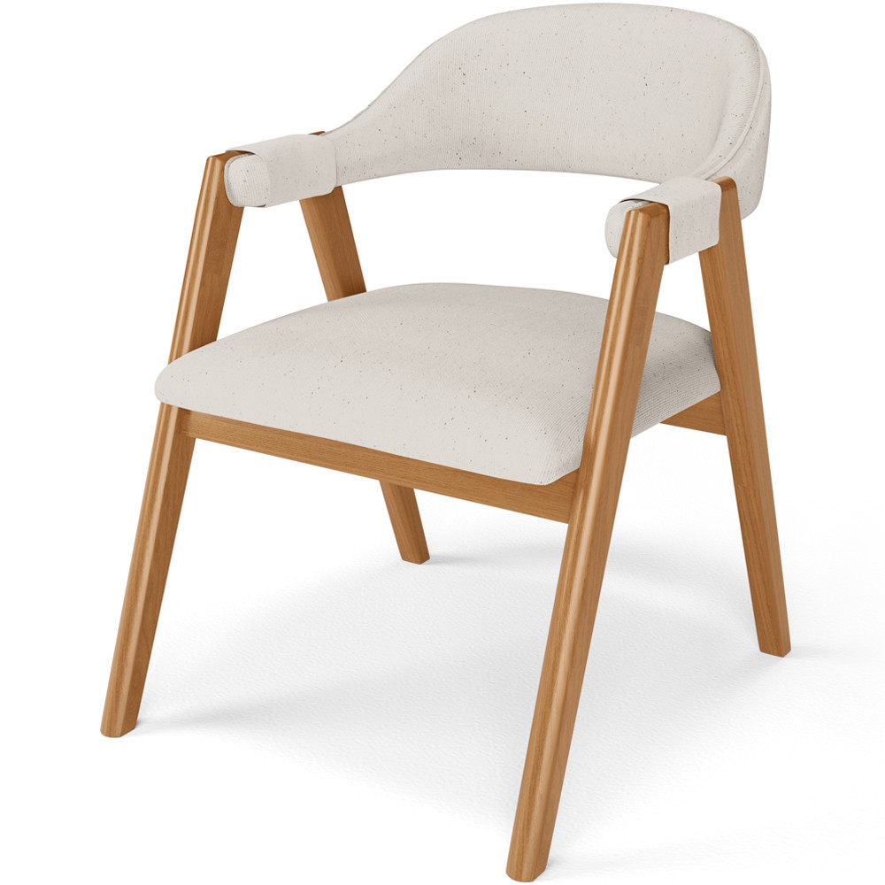 Cadeira de Jantar e Estar Living Estofada Nadja L02 Linho Cru - Lyam Decor em Oferta na Shopee