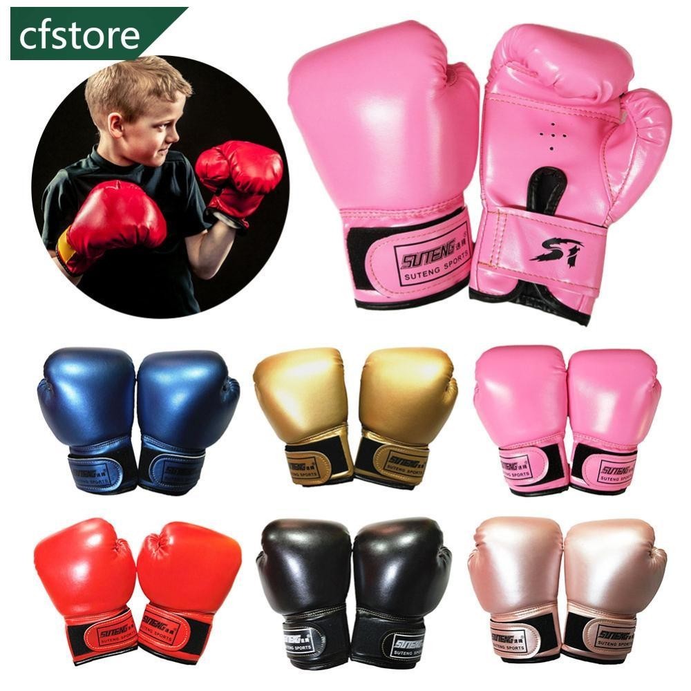 1luvas De Boxe Treinamento Infantil Luvas De Couro De PU Muay Thai Sparring Punching Karate Kickboxing Profissionais