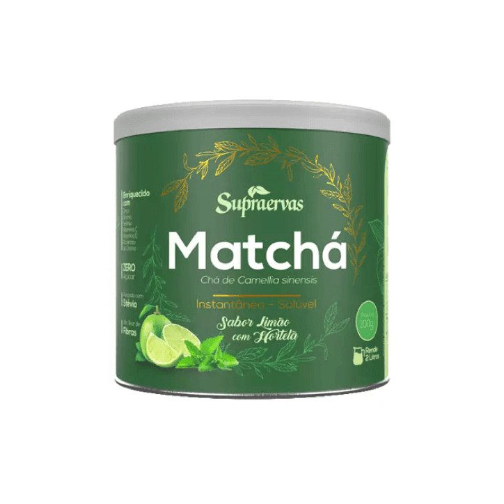 Chá Solúvel Matchá - Camélia sinensis 100g - Estimulante do Metabolismo, Alto Teor Cafeína - Zero Açúcar