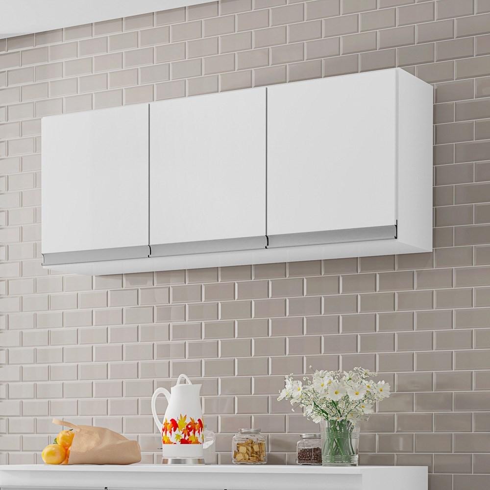 Armário Aéreo de Cozinha 3 Portas 120cm Andréia Branco - AJL Móveis em Oferta na Shopee