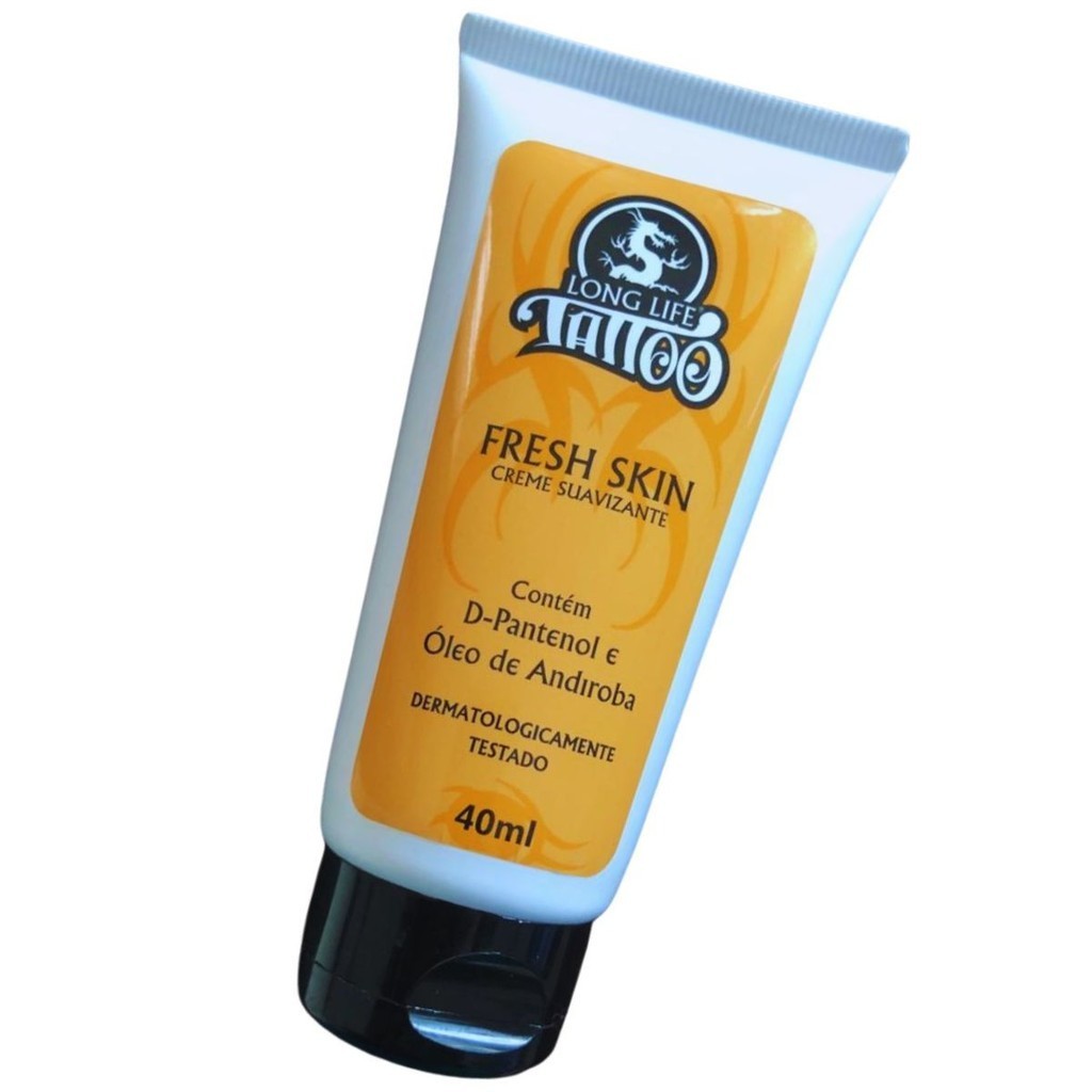 Creme Suavizante Fresh Skin cicatrizante para Tatuagem 40ml Pele bem hidratada Tattoo Long Life