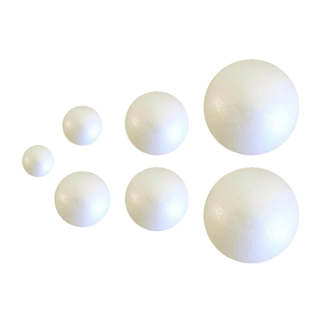 KIT BOLINHAS DE ISOPOR MACIÇA TAMANHOS VARIADOS 7 UNIDADES em Oferta na Shopee