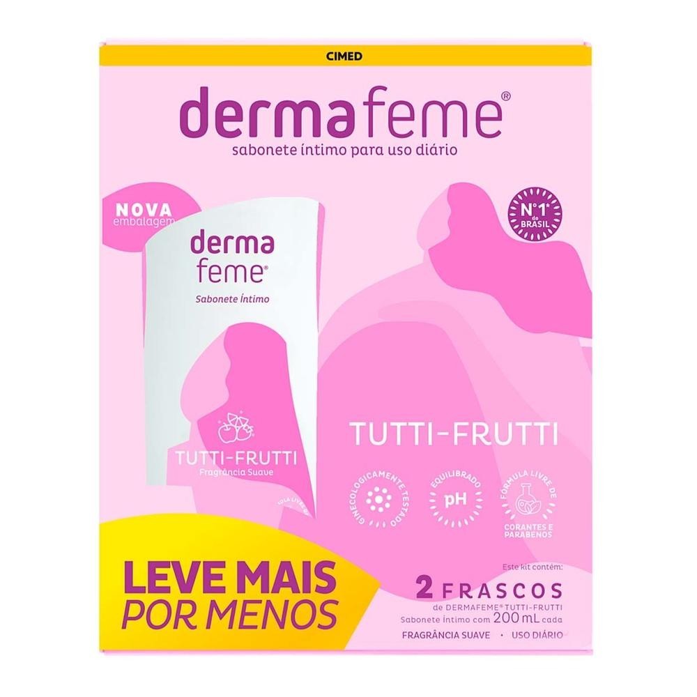 Sabonete Íntimo Dermafeme Tutti-Frutti c/ 2 und 200ml - Health