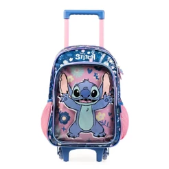 Mochila de Rodinha Infantil Feminina Stitch Azul