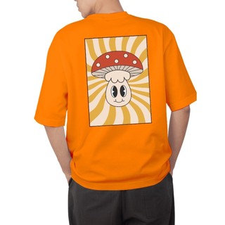 Moda Cogumelos Felizes Sorrindo Camiseta Vintage Camisa Moda Gringa Estilo Rua Blusa Oversized