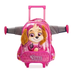 Mochila de Rodinha Infantil Feminina Patrulha Canina Skye Rosa