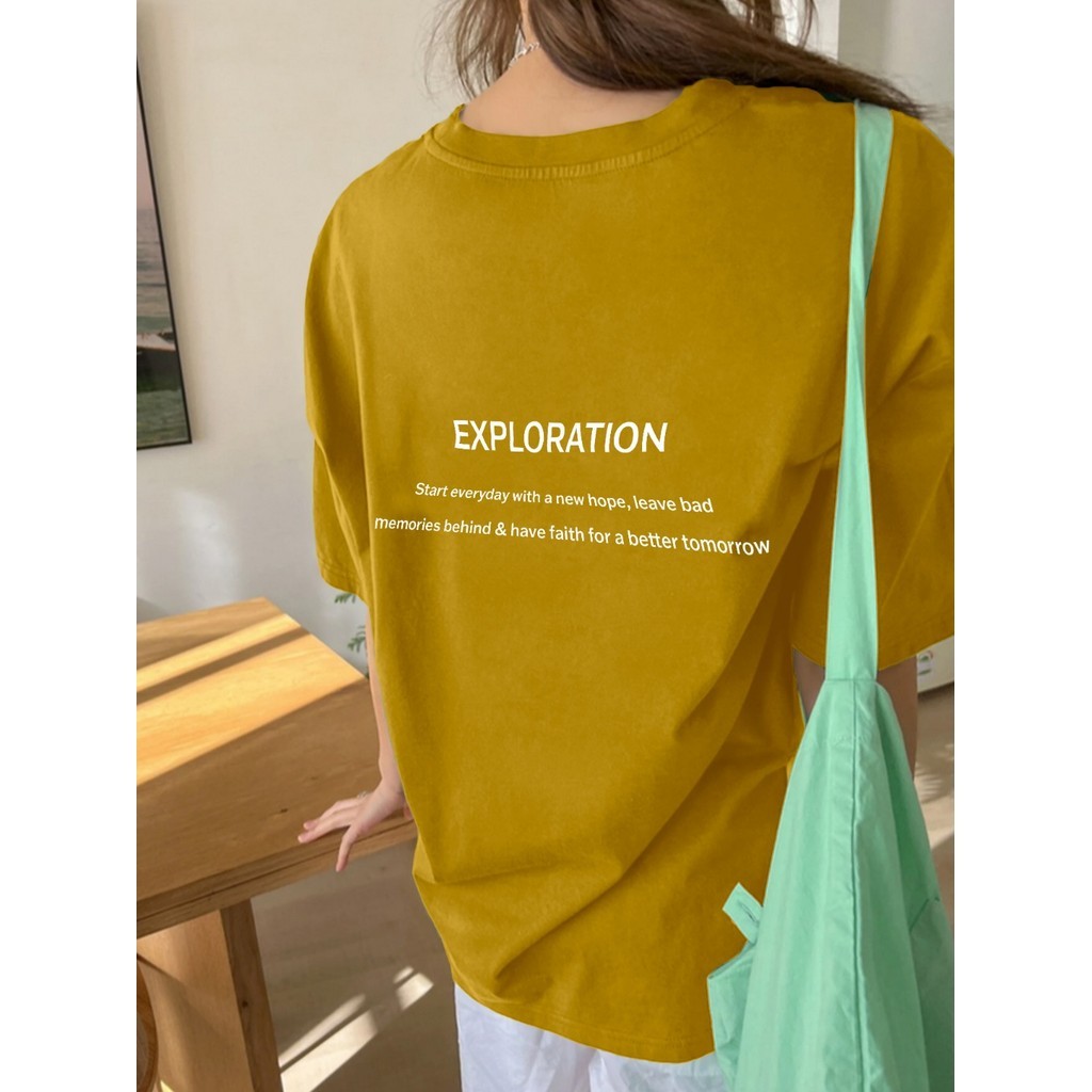 Camiseta Oversized Feminina Blusa Streetwear Tumblr T Shirt Personalizada Camisa Bordada Casual