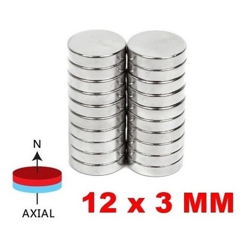 Imã De Neodímio 12x3 Redondo Pastilha 12mm X 3mm 10 Peças - SP