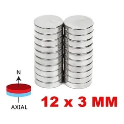 Imã De Neodímio 12x3 Redondo Pastilha 12mm X 3mm 10 Peças - SP