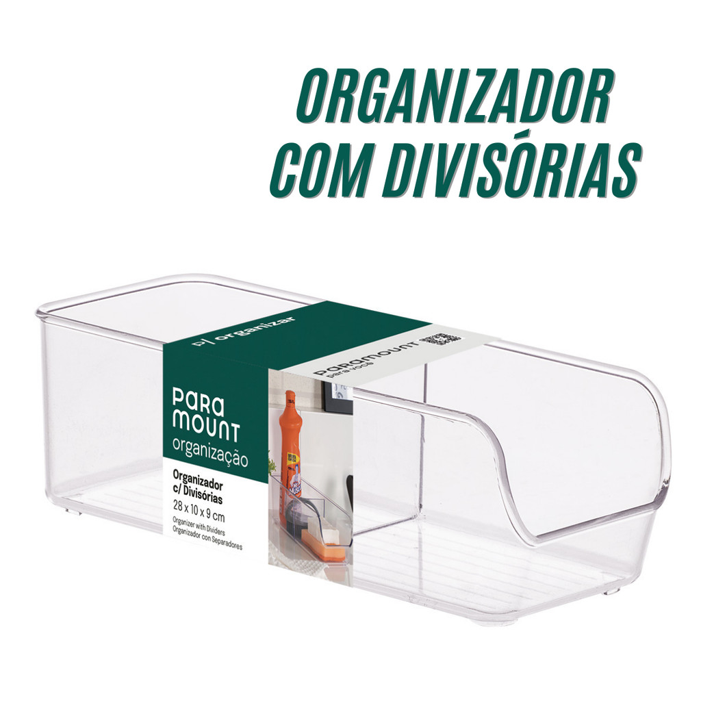 Organizador Gaveta Acrílico Multiuso Transparente Utilidades Armário Cozinha Divisórias Geladeira
