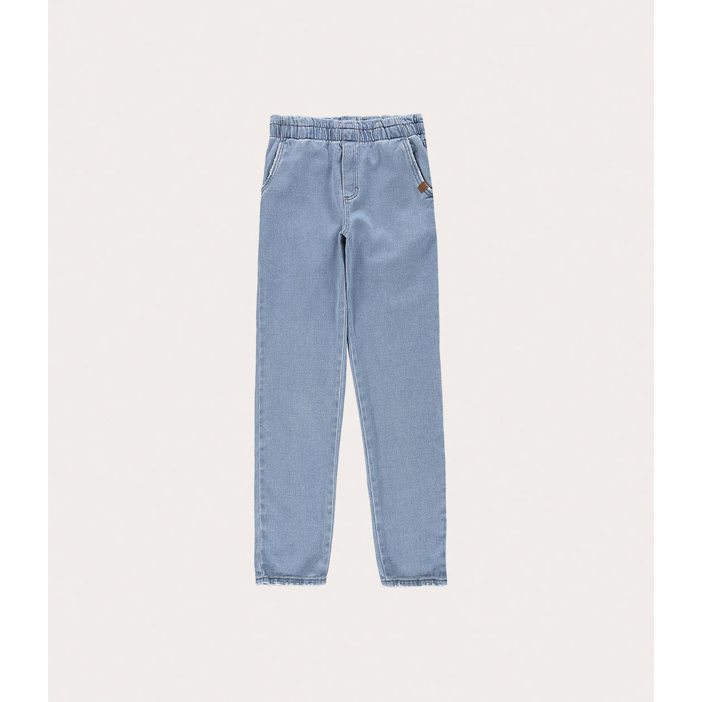 Calça Infantil Menina Paper Bag Em Jeans Moletom Malwee Kids