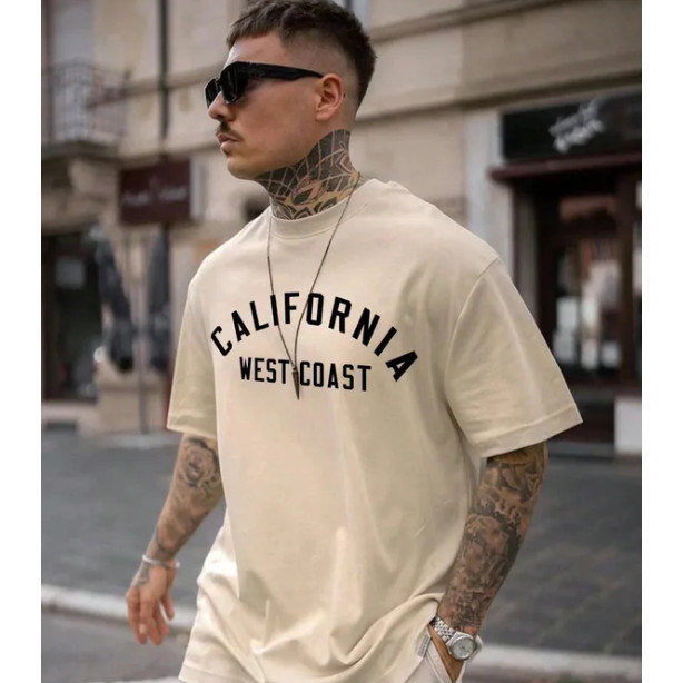 Camiseta Oversized Streetwear Unissex California Plus Size Estampada