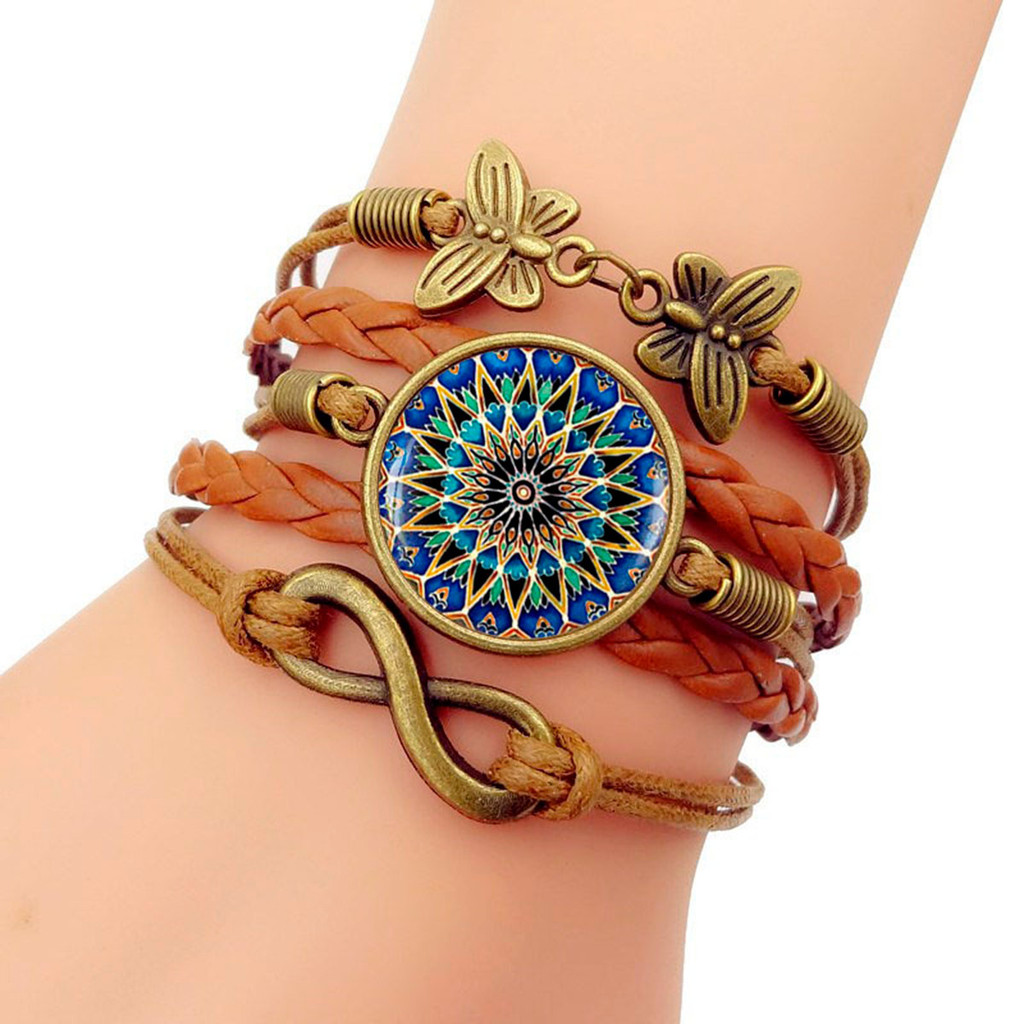 Pulseiras Boho Chic Conjunto Kit Mix Flor de Lótus Marrom em Oferta na Shopee