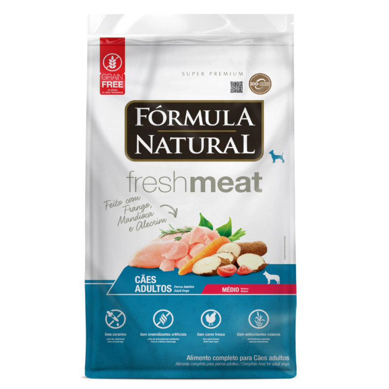 Ração Fórmula Natural Fresh Meat Cachorros Adultos Porte Médio 2,5 kg em Oferta na Shopee
